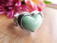 Load image into Gallery viewer, Lucin Variscite Heart Ring or Pendant (Choose Your Size)