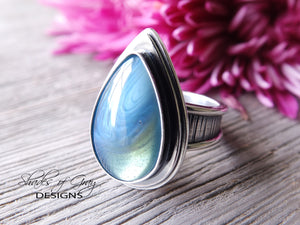 Swedish Blue Silver Ore Slag Glass Ring or Pendant (Choose Your Size)
