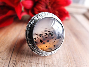 Round Montana Agate Ring or Pendant (Choose Your Size)