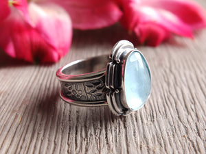 Rose Cut Aquamarine Ring or Pendant (Choose Your Size)