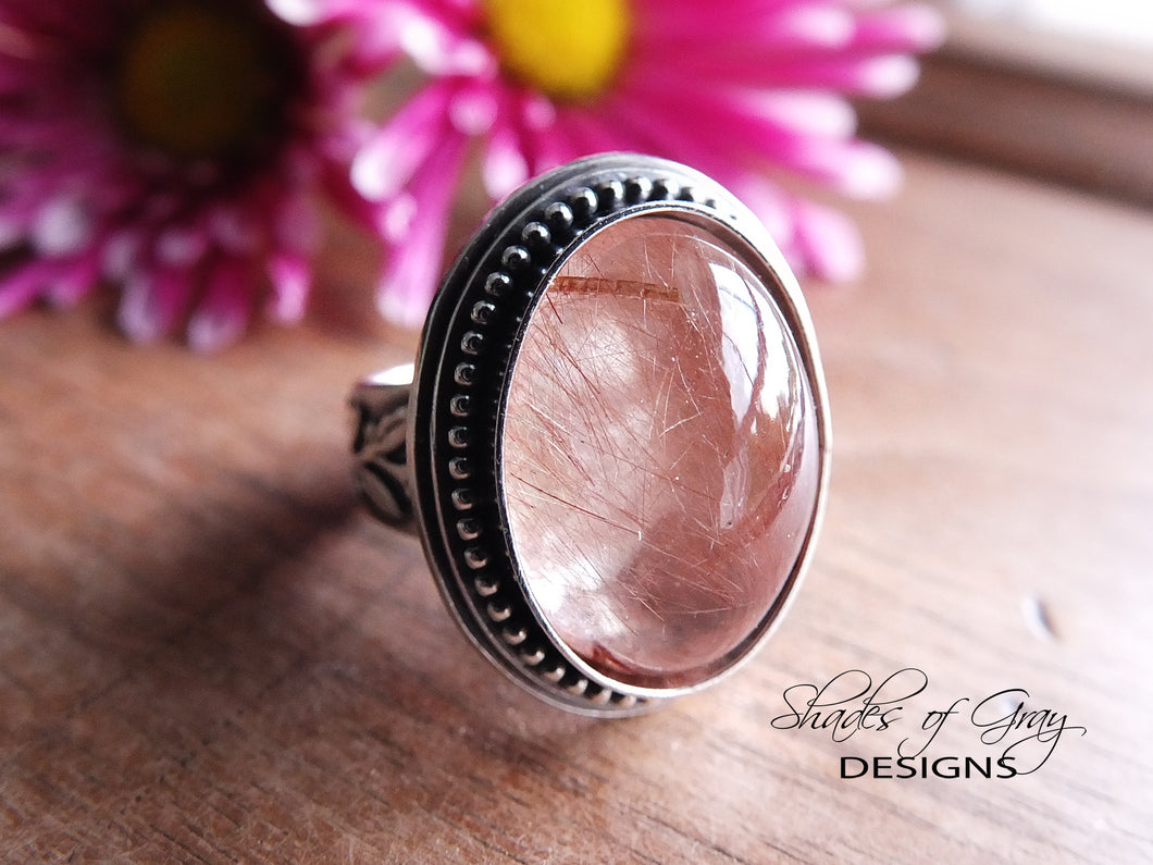 Copper Colored Rutilated Quartz Ring or Pendant (Choose Your Size)