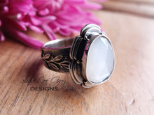 Load image into Gallery viewer, Rose Cut White Moonstone Ring or Pendant (Choose Your Size)