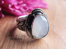 Load image into Gallery viewer, Rose Cut White Moonstone Ring or Pendant (Choose Your Size)