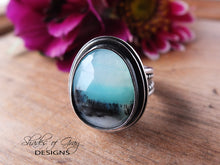 Load image into Gallery viewer, Rose Cut Blue Peruvian Opal Ring or Pendant (Choose Your Size)