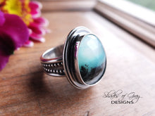 Load image into Gallery viewer, Rose Cut Blue Peruvian Opal Ring or Pendant (Choose Your Size)