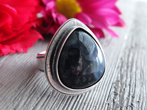 Black Moss Agate Ring or Pendant (Choose Your Size)
