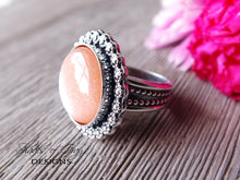 Load image into Gallery viewer, Peach Moonstone Ring or Pendant (Choose Your Size)