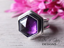 Load image into Gallery viewer, Hexagonal Amethyst Ring or Pendant (Choose Your Size)