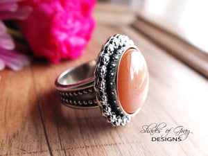 Peach Moonstone Ring or Pendant (Choose Your Size)