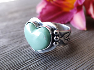 Lucin Variscite Heart Ring or Pendant (Choose Your Size)