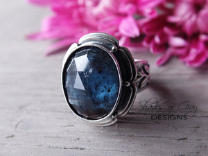 Rose Cut Teal Moss Kyanite Ring or Pendant (Choose Your Size)