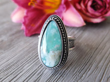 Load image into Gallery viewer, Plume Agate and Chryscolla Ring or Pendant (Choose Your Size)