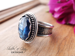 Rose Cut Blue Kyanite Ring or Pendant (Choose Your Size)