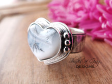 Load image into Gallery viewer, Dendritic Agate Heart Ring or Pendant (Choose Your Size)