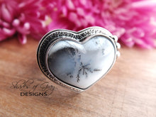 Load image into Gallery viewer, Dendritic Agate Heart Ring or Pendant (Choose Your Size)