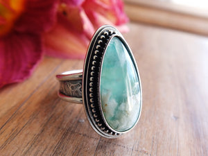 Plume Agate and Chryscolla Ring or Pendant (Choose Your Size)
