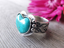 Load image into Gallery viewer, RESERVED: Peruvian Chrysocolla Heart Ring or Pendant (Choose Your Size)