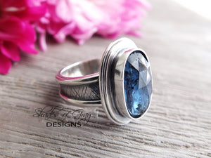 Rose Cut Teal Moss Kyanite Ring or Pendant (Choose Your Size)