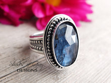 Load image into Gallery viewer, Rose Cut Teal Moss Kyanite Ring or Pendant (Choose Your Size)