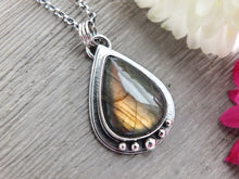 Load image into Gallery viewer, Amber Colored Labradorite Pendant