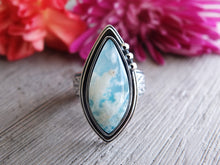 Load image into Gallery viewer, Plume Agate and Turquoise Doublet Ring or Pendant (Choose Your Size)