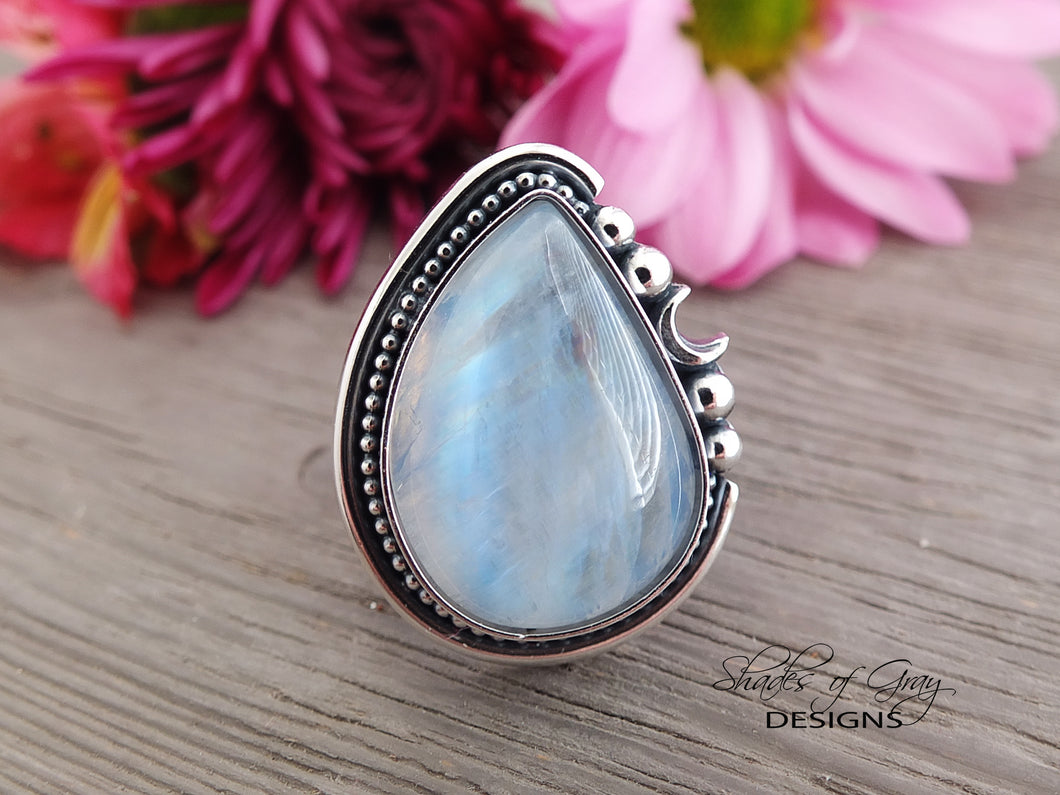 Rainbow Moonstone Ring or Pendant (Choose Your Size)