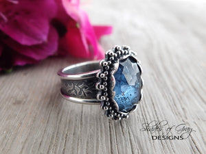 Rose Cut Teal Kyanite Ring or Pendant (Choose Your Size)