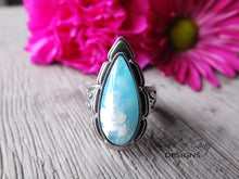 Load image into Gallery viewer, Plume Agate and Turquoise Doublet Ring or Pendant (Choose Your Size)
