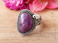 Load image into Gallery viewer, Rose Cut Purple Sapphire Ring or Pendant (Choose Your Size)