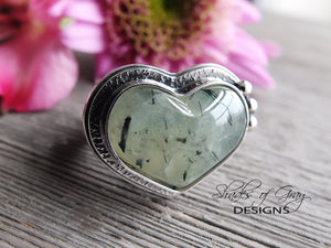 Prehnite Heart Ring or Pendant (Choose Your Size)
