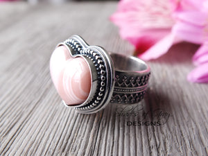 Australian Pink Opal Heart Ring or Pendant (Choose Your Size)