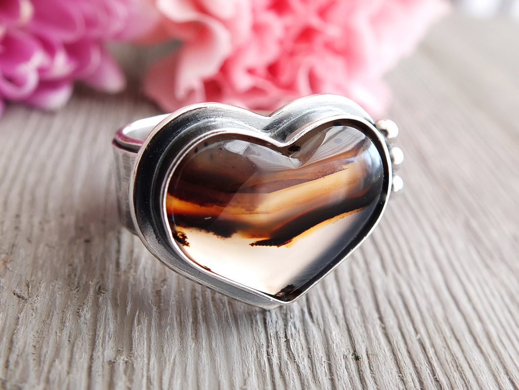 Montana Agate Heart Ring or Pendant (Choose Your Size)