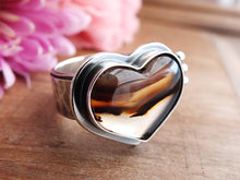 Load image into Gallery viewer, Montana Agate Heart Ring or Pendant (Choose Your Size)