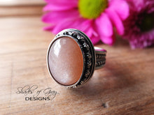 Load image into Gallery viewer, RESERVED: Peach Moonstone Ring or Pendant (Choose Your Size)