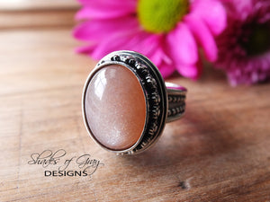 RESERVED: Peach Moonstone Ring or Pendant (Choose Your Size)