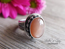 Load image into Gallery viewer, RESERVED: Peach Moonstone Ring or Pendant (Choose Your Size)