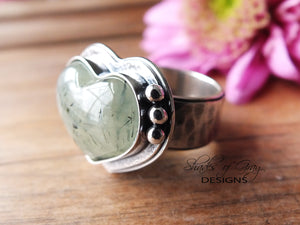 Prehnite Heart Ring or Pendant (Choose Your Size)