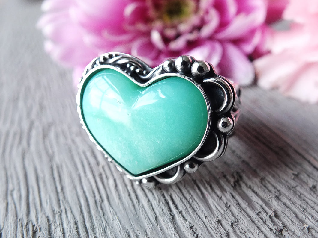 Tanzanian Chrysoprase Heart Ring or Pendant (Choose Your Size)