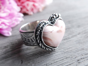 RESERVED: Australian Pink Opal Heart Ring or Pendant (Choose Your Size)