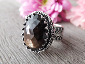 Rose Cut Zawadi Golden Sheen Sapphire Ring or Pendant (Choose Your Size)