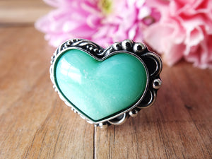Tanzanian Chrysoprase Heart Ring or Pendant (Choose Your Size)