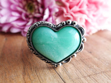 Load image into Gallery viewer, Tanzanian Chrysoprase Heart Ring or Pendant (Choose Your Size)