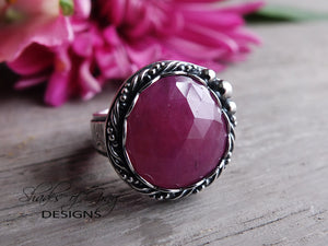 Dark Pink Rose Cut Sapphire Ring or Pendant (Choose Your Size)