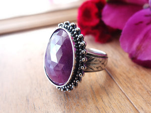 Purple Rose Cut Sapphire Ring or Pendant (Choose Your Size)