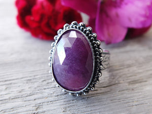 Purple Rose Cut Sapphire Ring or Pendant (Choose Your Size)