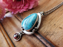 Load image into Gallery viewer, Turquoise and Garnet Pendant