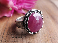 Load image into Gallery viewer, Dark Pink Rose Cut Sapphire Ring or Pendant (Choose Your Size)
