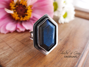 Hexagonal Blue Labradorite Ring or Pendant (Choose Your Size)