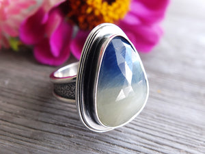 Rose Cut Bi-color Sapphire Ring or Pendant (Choose Your Size)