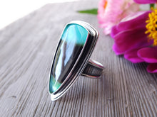 Load image into Gallery viewer, Blue Opalized Wood Ring or Pendant (Choose Your Size)